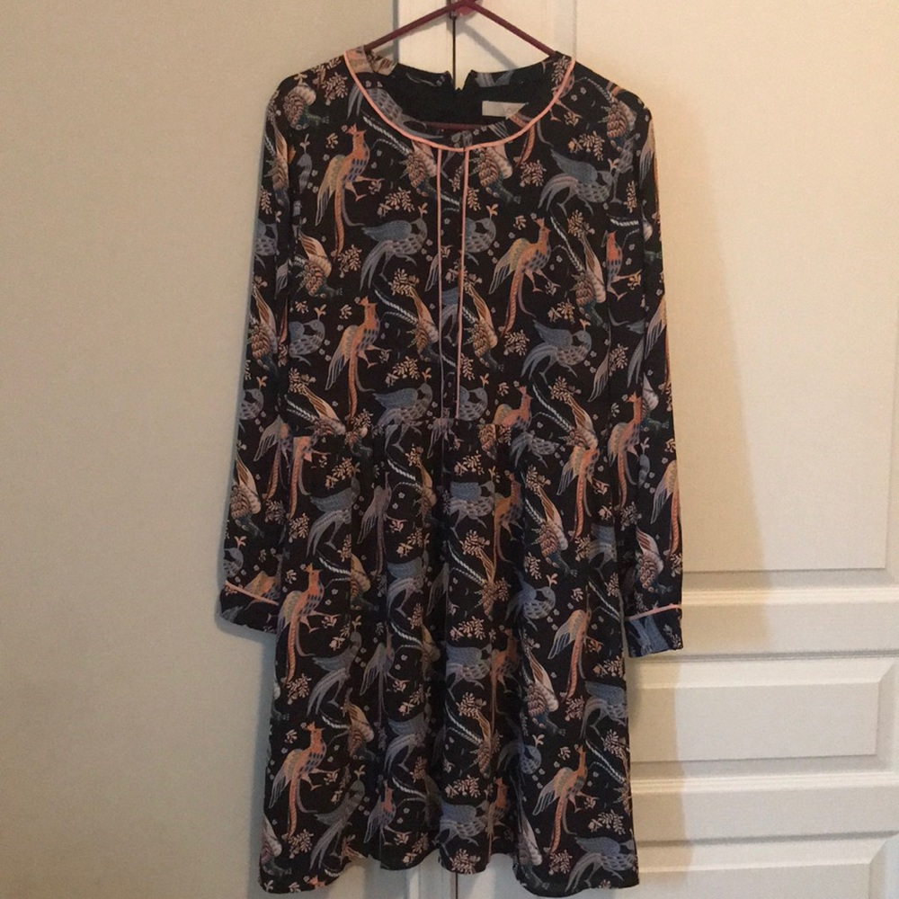 Long-sleeve Multi-colored Cocktail Dress